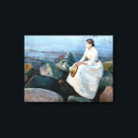 Edvard Munch - Sommernacht, Inger am Strand Leinwanddruck<br><div class="desc">Sommernacht,  Inger am Strand - Edvard Munch,  Oil on Leinwand,  1889</div>