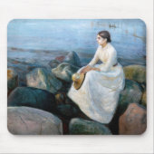Edvard Munch - Sommernacht, Inger am Strand Mousepad (Vorne)