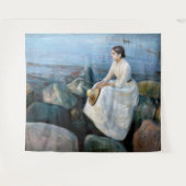 Edvard Munch - Sommernacht, Inger am Strand Wandteppich (Vorderseite (Horizontal))