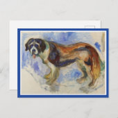 Edvard Munch, St. Bernard Dog Malerei Postkarte (Vorne/Hinten)
