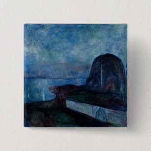 Edvard Munch - Starry Night 1893 Button
