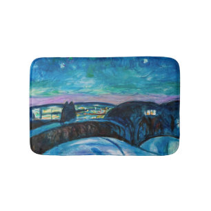 Edvard Munch - Starry Night 1922 Badematte