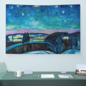 Edvard Munch - Starry Night 1922 Banner (Messe)