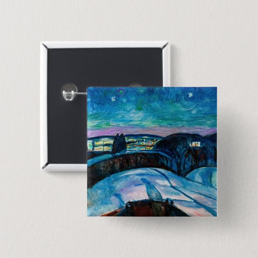 Edvard Munch - Starry Night 1922 Button (Vorne & Hinten)