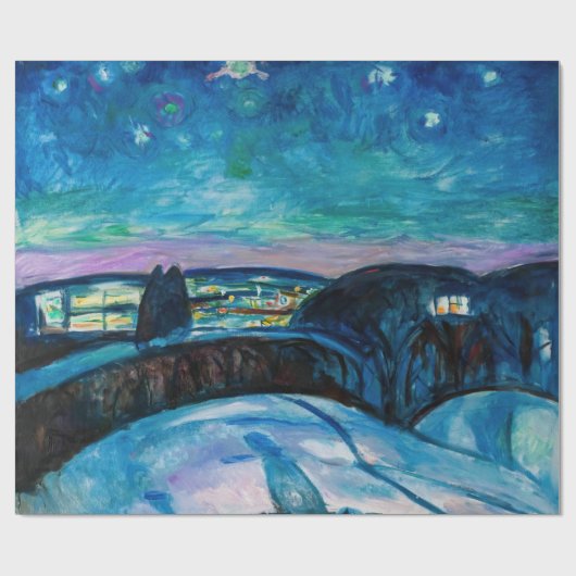 Edvard Munch - Starry Night 1922 Geschenkpapier (Flach)