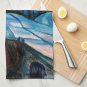 Edvard Munch - Starry Night 1922 Geschirrtuch (Viertel Falte)