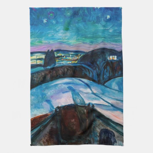 Edvard Munch - Starry Night 1922 Geschirrtuch (Vertikal)