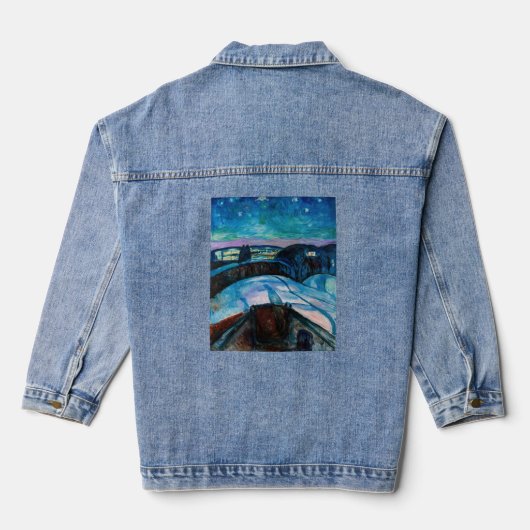 Edvard Munch - Starry Night 1922 Jeansjacke (Rückseite)