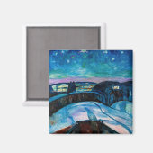 Edvard Munch - Starry Night 1922 Magnet (Vorderseite/Rückseite)
