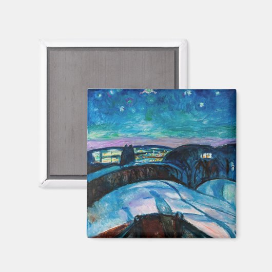 Edvard Munch - Starry Night 1922 Magnet (Vorderseite/Rückseite)