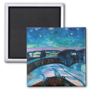 Edvard Munch - Starry Night 1922 Magnet