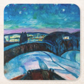 Edvard Munch - Starry Night 1922 Rechteckiger Pappuntersetzer (Vorderseite)