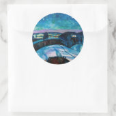 Edvard Munch - Starry Night 1922 Runder Aufkleber (Tasche)