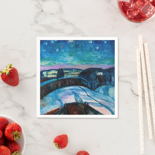Edvard Munch - Starry Night 1922 Serviette (Beispiel)