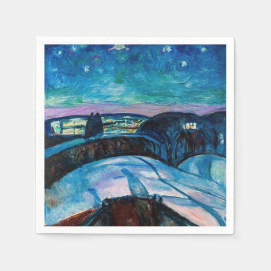 Edvard Munch - Starry Night 1922 Serviette (Vorderseite)