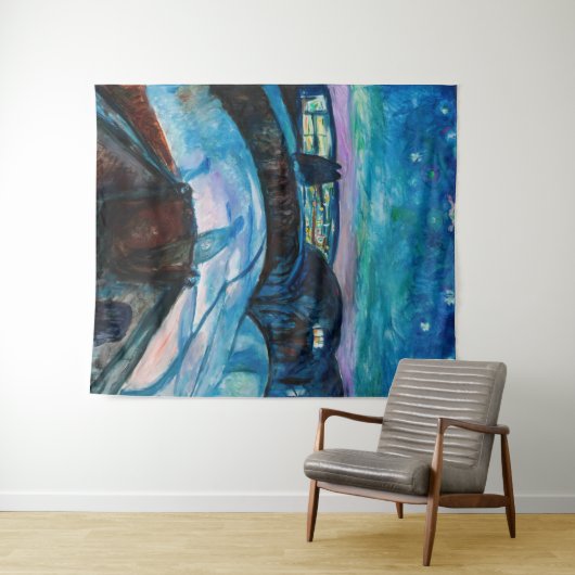 Edvard Munch - Starry Night 1922 Wandteppich (Beispiel (Horizontal))