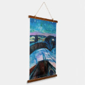 Edvard Munch - Starry Night 1922 Wandteppich Mit Holzrahmen (Gewinkelt)