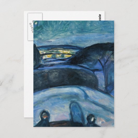 Edvard Munch - Starry Night Postkarte (Vorne/Hinten)