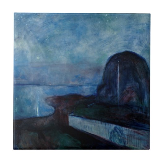Edvard Munch - Sternennacht 1893 Fliese (Vorderseite)