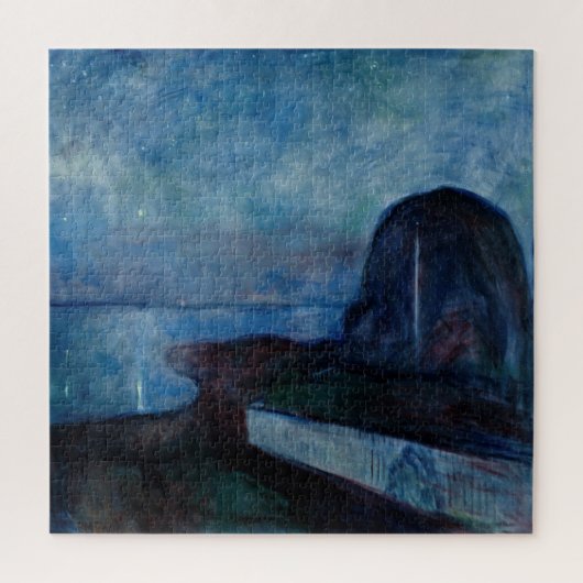 Edvard Munch - Sternennacht 1893 Puzzle (Vertikal)