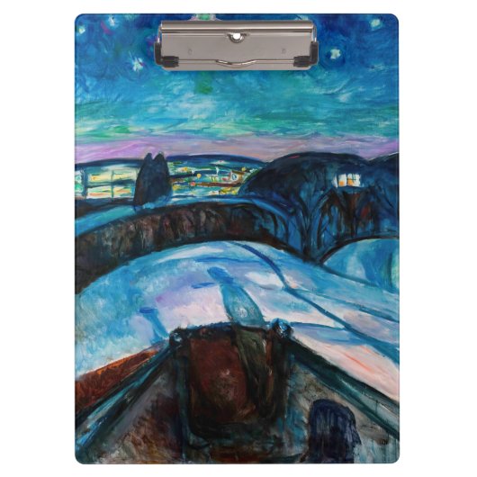 Edvard Munch - Sternennacht 1922 Klemmbrett (Vorderseite)