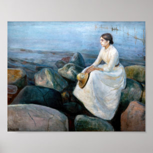 Edvard Munch - Summer Night, Inger on the Beach Poster