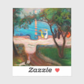 Edvard Munch - Tanz am Strand Aufkleber (Blatt)