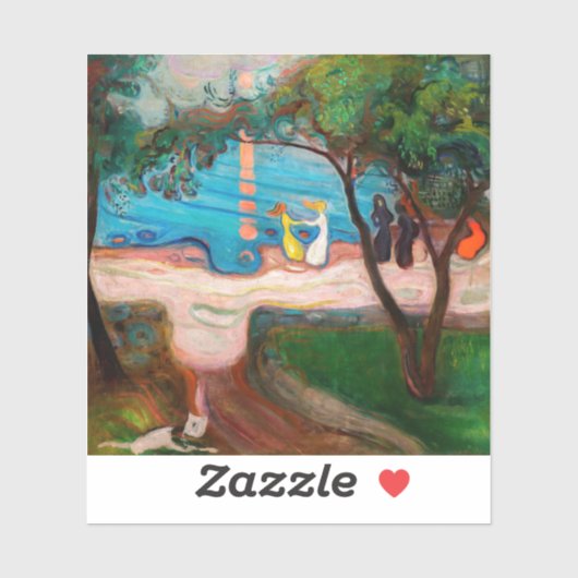 Edvard Munch - Tanz am Strand Aufkleber (Blatt)