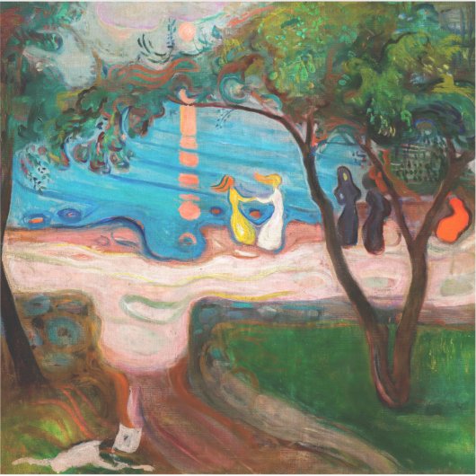Edvard Munch - Tanz am Strand Aufkleber (Vorderseite)