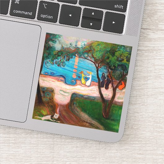 Edvard Munch - Tanz am Strand Aufkleber (Detail)