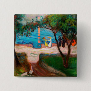 Edvard Munch - Tanz am Strand Button