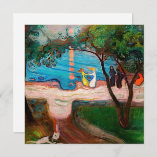 Edvard Munch - Tanz am Strand Einladung (Vorne/Hinten)