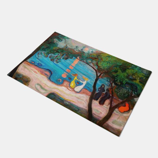 Edvard Munch - Tanz am Strand Fußmatte (Schrägansicht)