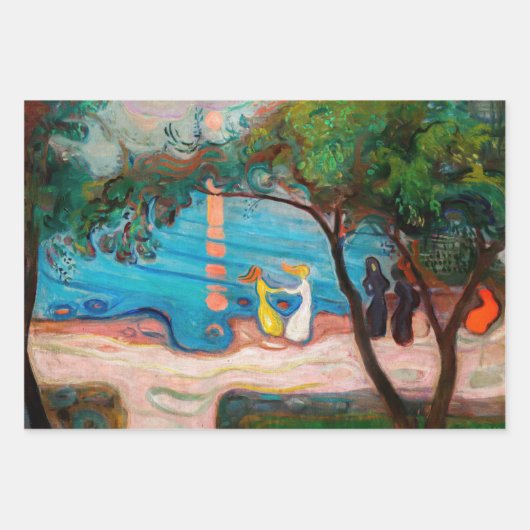 Edvard Munch - Tanz am Strand Geschenkpapier Set (Vorderseite 2)