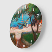 Edvard Munch - Tanz am Strand Große Wanduhr (Winkel)