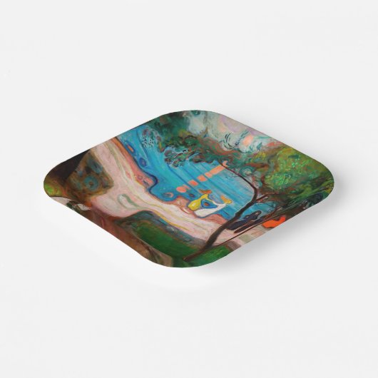 Edvard Munch - Tanz am Strand Pappteller (Gewinkelt)