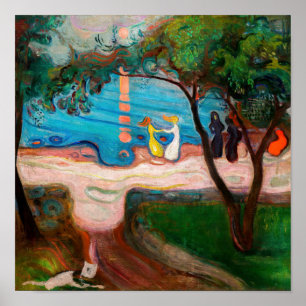 Edvard Munch - Tanz am Strand Poster