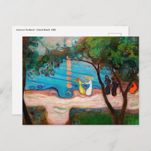 Edvard Munch - Tanz am Strand Postkarte