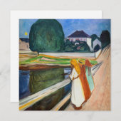 Edvard Munch - The Girls on Bridge Dankeskarte (Vorne/Hinten)