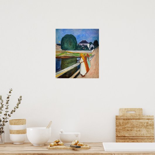 Edvard Munch - The Girls on Bridge Poster (Küche)