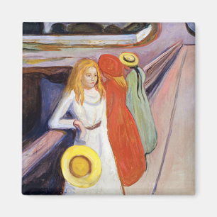 Edvard Munch - The Girls on the Bridge 1901 Magnet