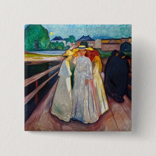 Edvard Munch - The Girls on the Bridge 1903 Button (Vorderseite)