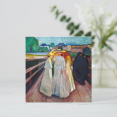 Edvard Munch - The Girls on the Bridge 1903 Dankeskarte (Stehend Vorderseite)