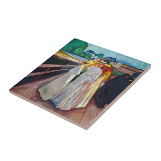 Edvard Munch - The Girls on the Bridge 1903 Fliese (Seite)