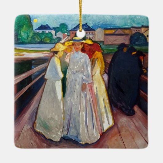 Edvard Munch - The Girls on the Bridge 1903 Keramikornament (Rückseite)