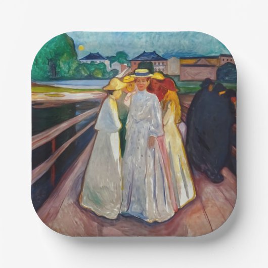 Edvard Munch - The Girls on the Bridge 1903 Pappteller (Vorderseite)