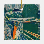 Edvard Munch - The Girls on the Bridge, Lithograph Keramikornament (Rückseite)