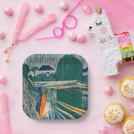 Edvard Munch - The Girls on the Bridge, Lithograph Pappteller (Party)