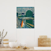 Edvard Munch - The Girls on the Bridge, Lithograph Poster (Küche)