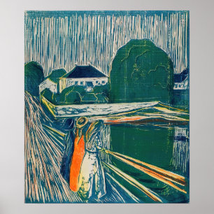 Edvard Munch - The Girls on the Bridge, Lithograph Poster